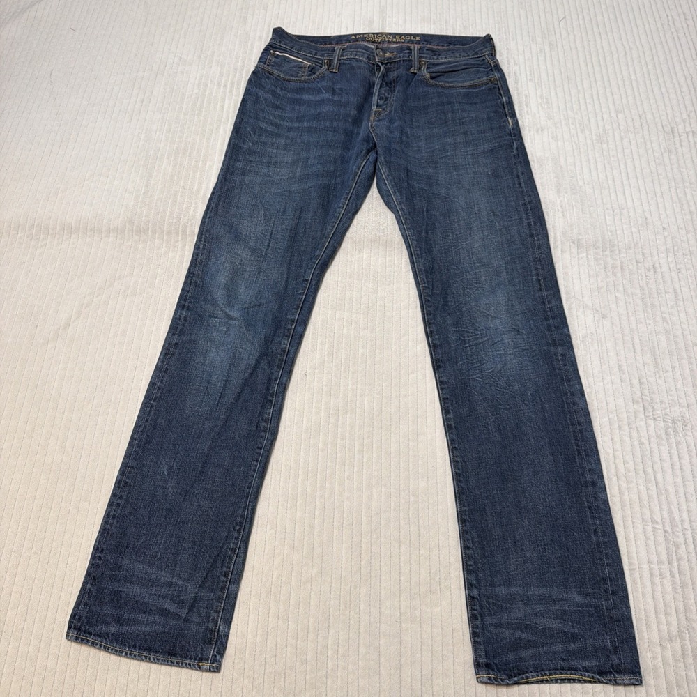 AE77‎ American Eagle Cotton Selvedge Slim Jeans Mens 32x34